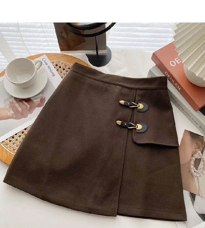 Simple and personalized design fashion split A-shaped high waist skirt 5555 cashmere skirt fine Simple and personalized design fashion split A-shaped high waist skirt 5555 cashmere skirt fine