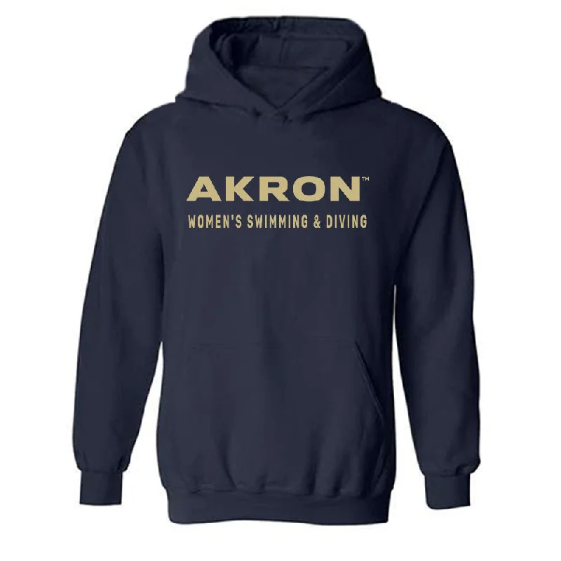 Akron - NCAA Women's Swimming & Diving : Alanis Santiago - Classic Shersey Hooded Sweatshirt Hoodie with Side Slits Relaxed Casual