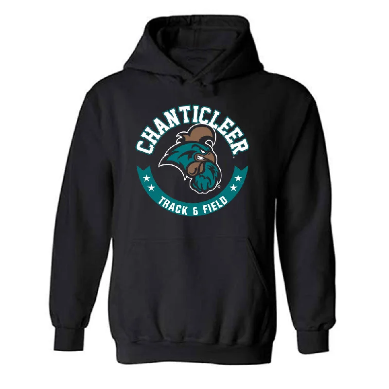 Coastal Carolina - NCAA Women's Track & Field : Faith Wright - Classic Fashion Shersey Hooded Sweatshirt Hoodie with Patch Decorative Personalized