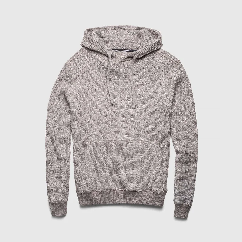 Ivan Thermal Hoodie - Heather Grey Hoodie with Distressed Vintage Worn