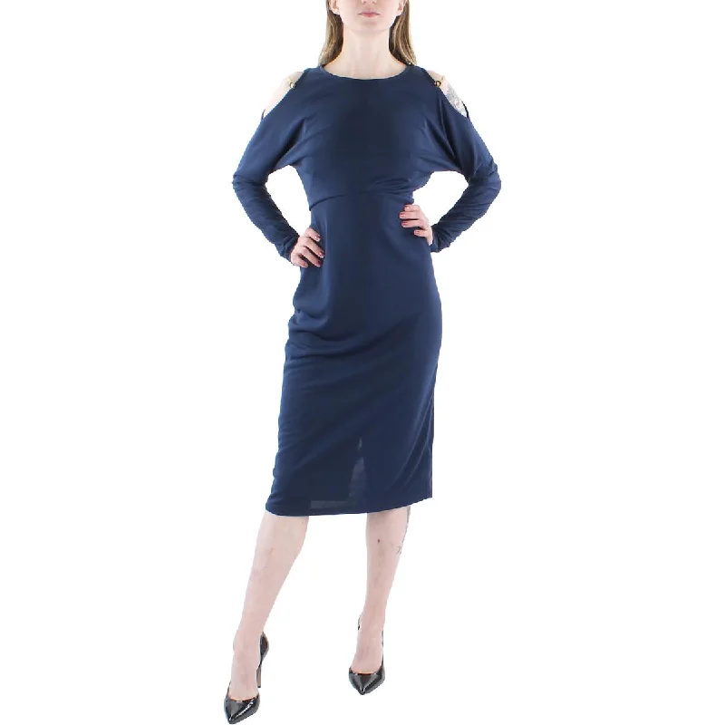 Womens Jersey Stretch Midi Dress Tunics Business professional