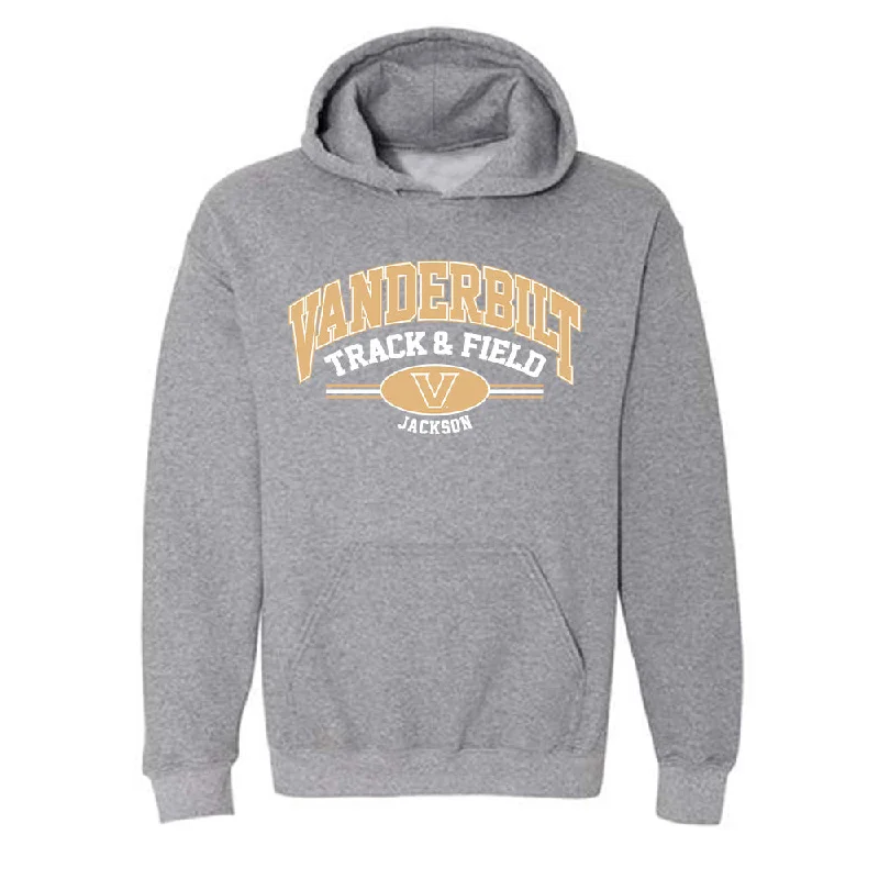 Vanderbilt - NCAA Women's Track & Field : Pryncess Jackson - Classic Fashion Shersey Hooded Sweatshirt Hoodie with Hem Applique Textured Unique