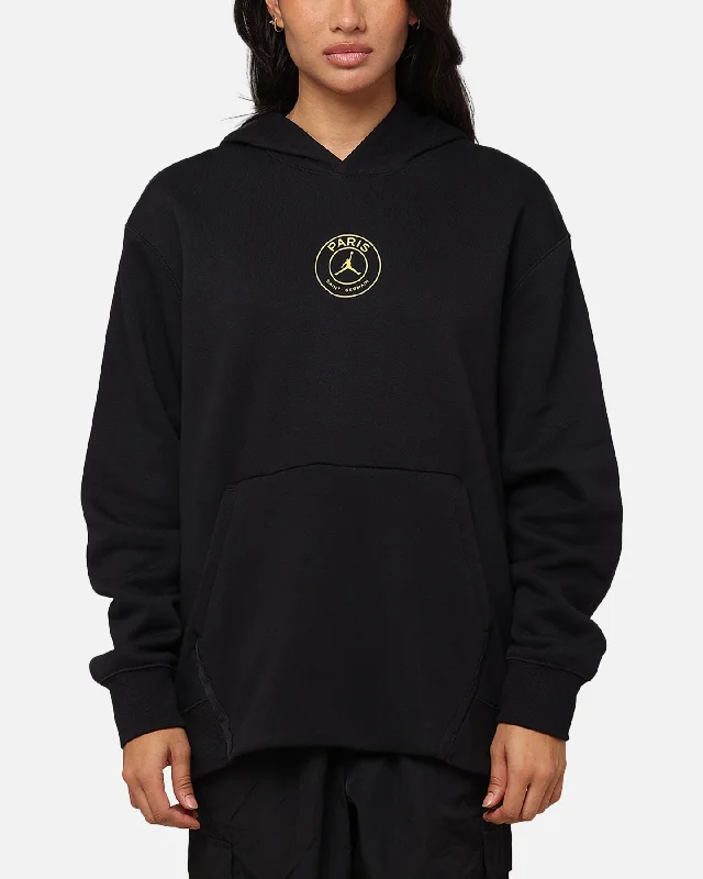 Jordan X Paris Saint-Germain Fleece Pullover Hoodie Black/Cargo Khaki Hoodie with Mesh Breathable Sporty