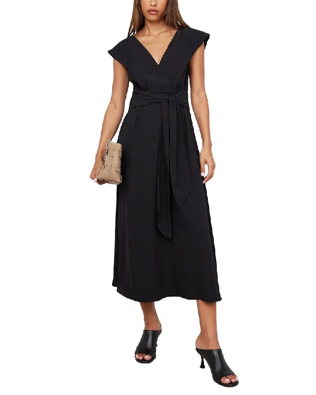 Modern Citizen Siobhan Wide V-Neck Tie-Front Dress Tunics Cozy comfortable