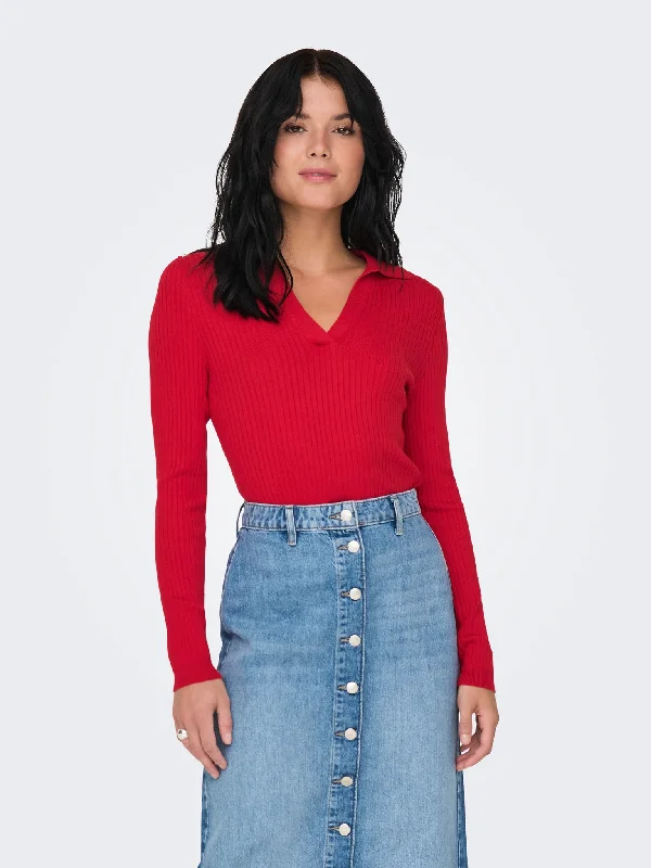 Γυναικεία μπλούζα πλεκτή ONLKAYA LS POLO V-NECK PULLOVER EX KNT 15344841 | 15344841 High Neck Pullover Γυναικεία μπλούζα πλεκτή ONLKAYA LS POLO V-NECK PULLOVER EX KNT 15344841 | 15344841 High Neck Pullover