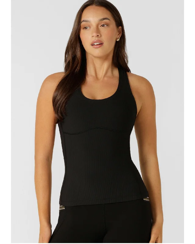 Lorna Jane Speed Circuit Active Rib Tank - Black chic tank top