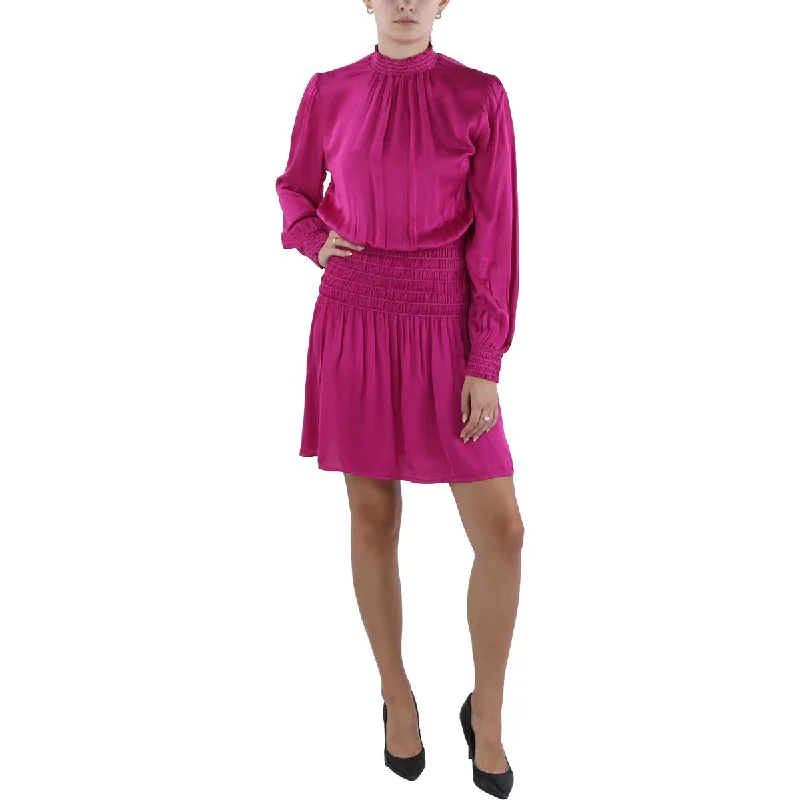 Womens Smocked Midi Sheath Dress Tunics Hiking breathable