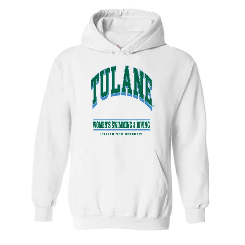 Tulane - NCAA Women's Swimming & Diving : Lillian Von Herbulis - Classic Fashion Shersey Hooded Sweatshirt Hoodie with Turtle Neck Cozy Winter