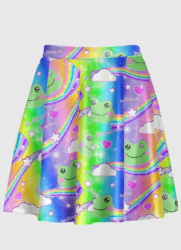 Frog Kidcore Flare Skirt cashmere skirt soft