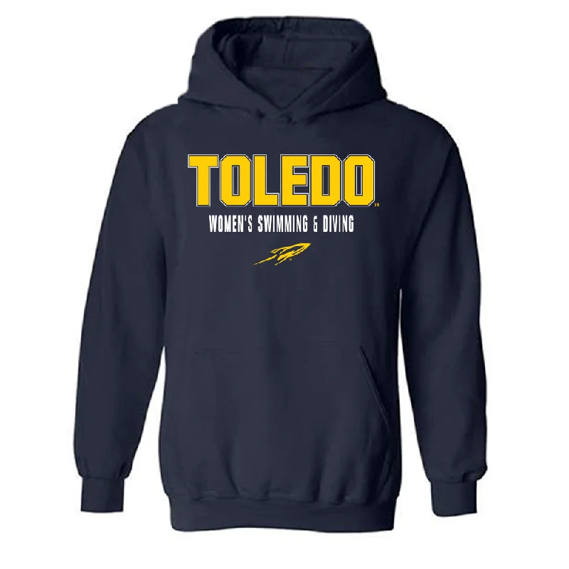 Toledo - NCAA Women's Swimming & Diving : Hannah Wentzel - Classic Shersey Hooded Sweatshirt Hoodie with Mesh Breathable Sporty