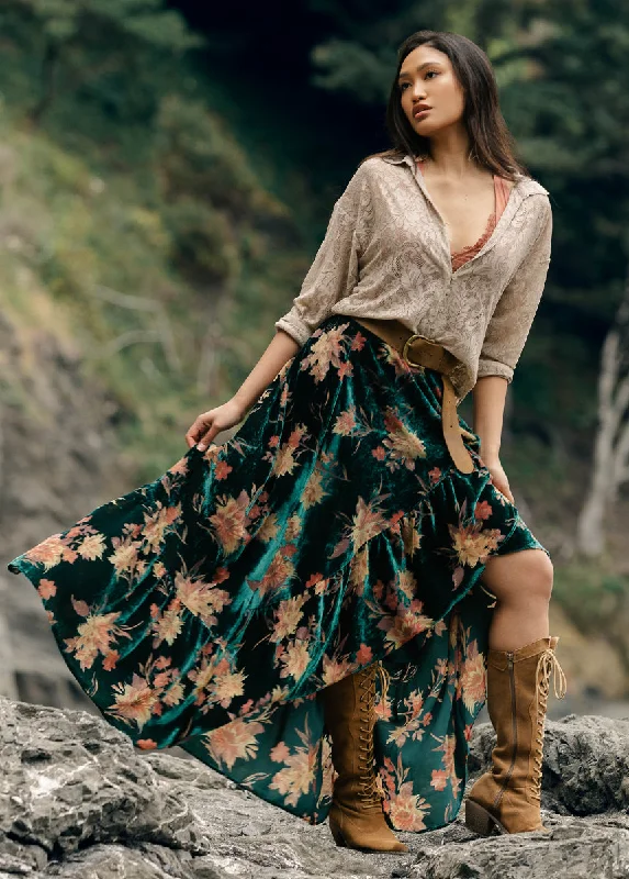 Devina Skirt in Peacock midi skirt versatile