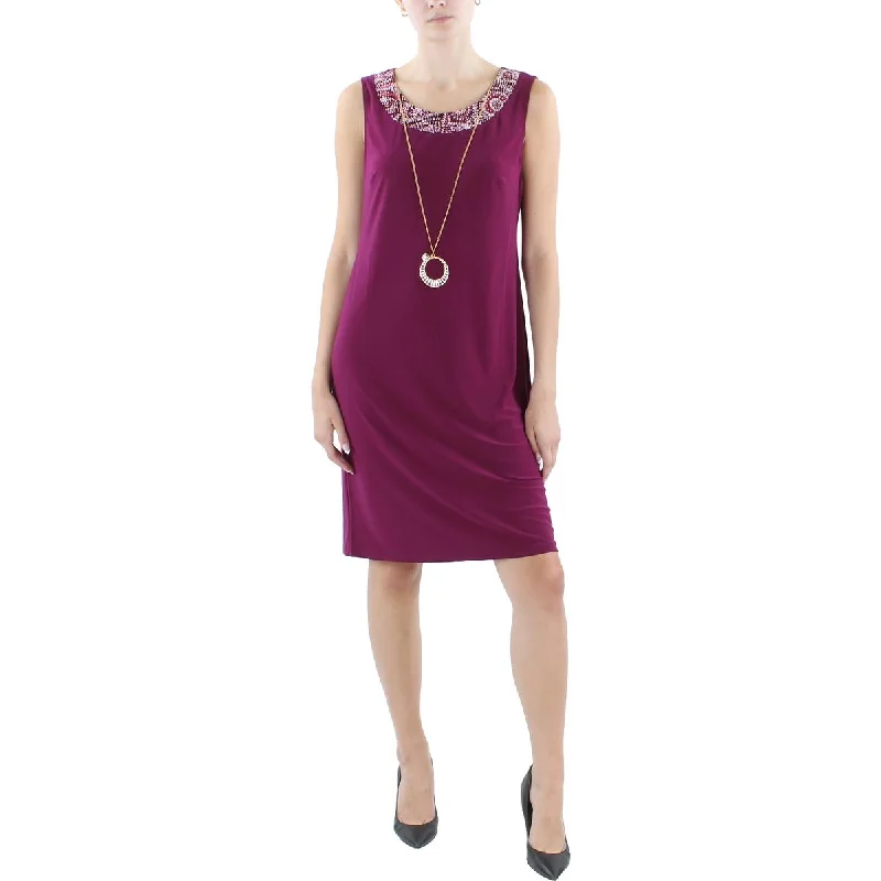 Womens Sleeveless Knee-Length Shift Dress Tunics Trendy modern