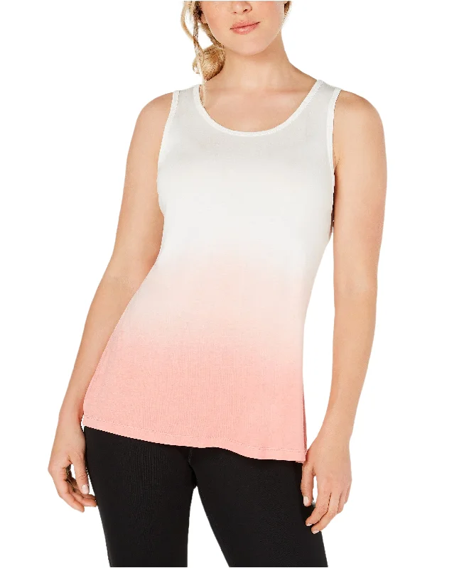 Ideology Women's Tie-Dyed Cutout-Back Tank Top, Peach Kiss, M pastel tank top