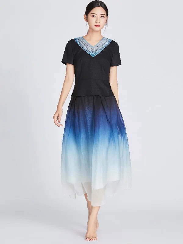 Mulberry Silk Organza Plant-dyed Skirt seamless skirt comfort