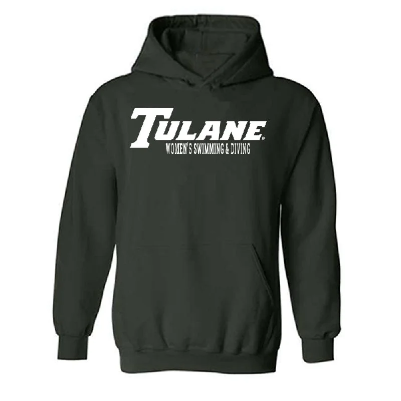 Tulane - NCAA Women's Swimming & Diving : Lillian Von Herbulis - Hooded Sweatshirt Hoodie with Set-In Sleeves Structured Classic