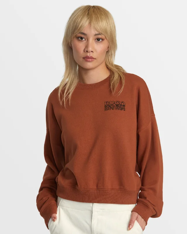 Court Crew Sweatshirt - Mocha Bisque Hoodie with Elastic Waist Stretchable Comfortable