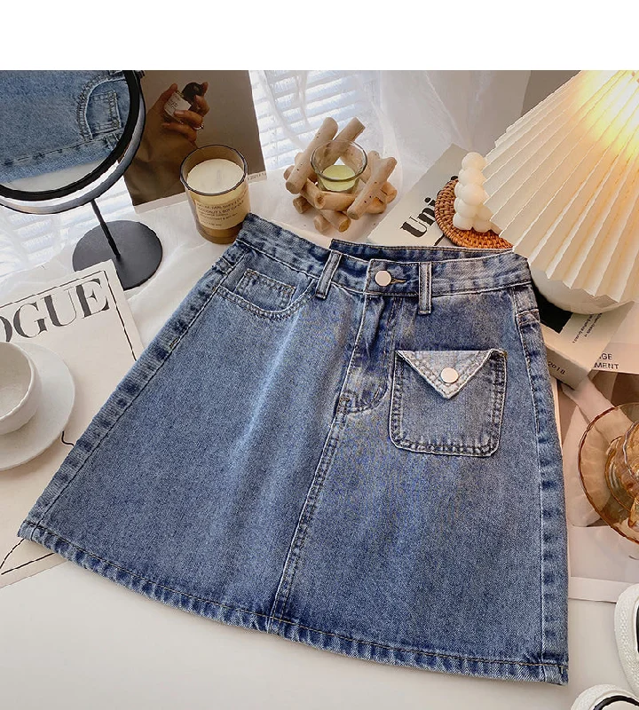 Korean design sense personality small pocket high waist short skirt fashion 5595 maxi skirt elegant Korean design sense personality small pocket high waist short skirt fashion 5595 maxi skirt elegant