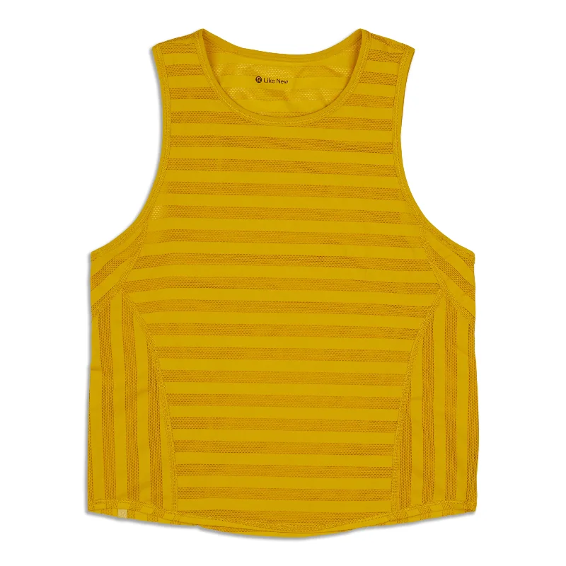 Off And Running Tank Top - Resale peekaboo tank top