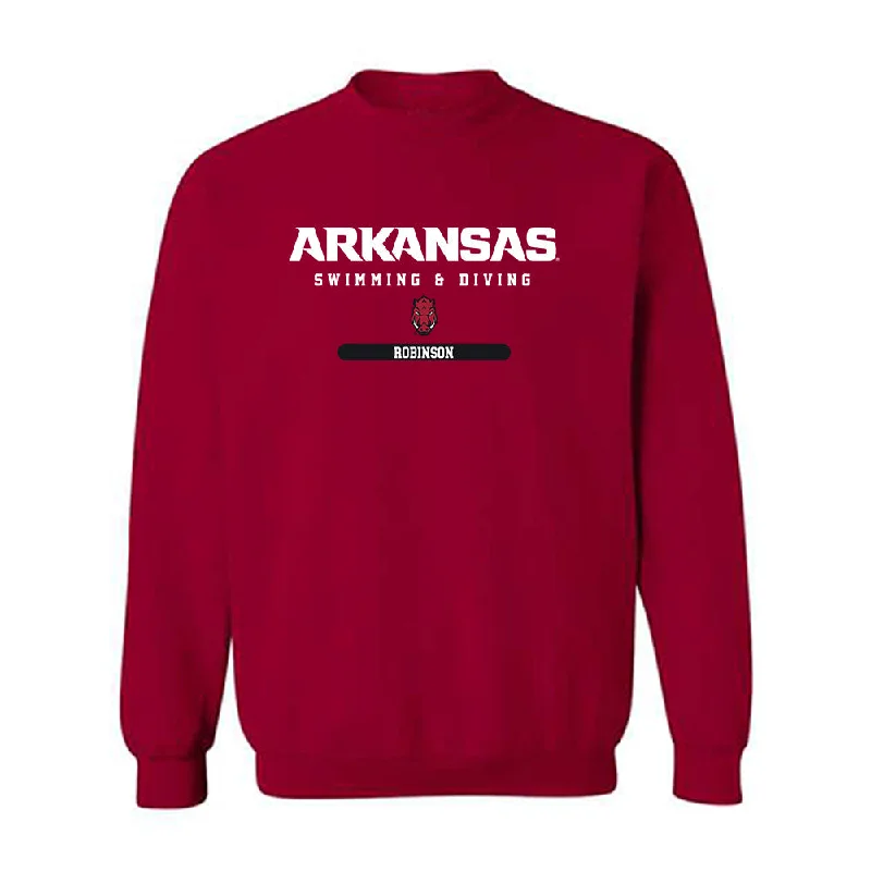 Arkansas - NCAA Women's Swimming & Diving : Holly Robinson - Classic Shersey Crewneck Sweatshirt Hoodie with Thumb Holes Functional Cozy