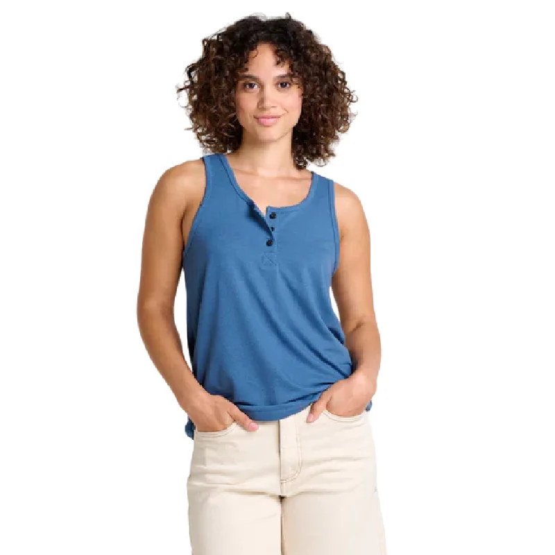 Toad & Co Women's Piru Henley Tank metallic tank top