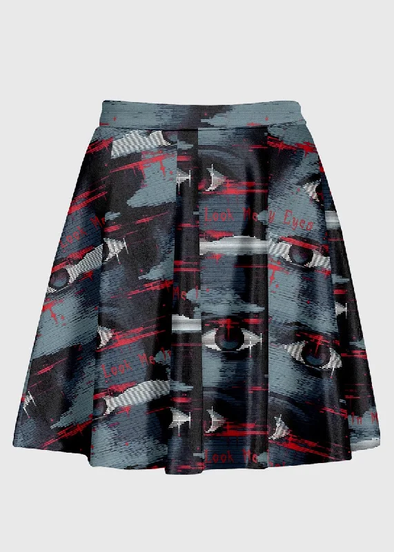 Weirdcore Aesthetic Glitch Eye Skirt wool skirt sturdy