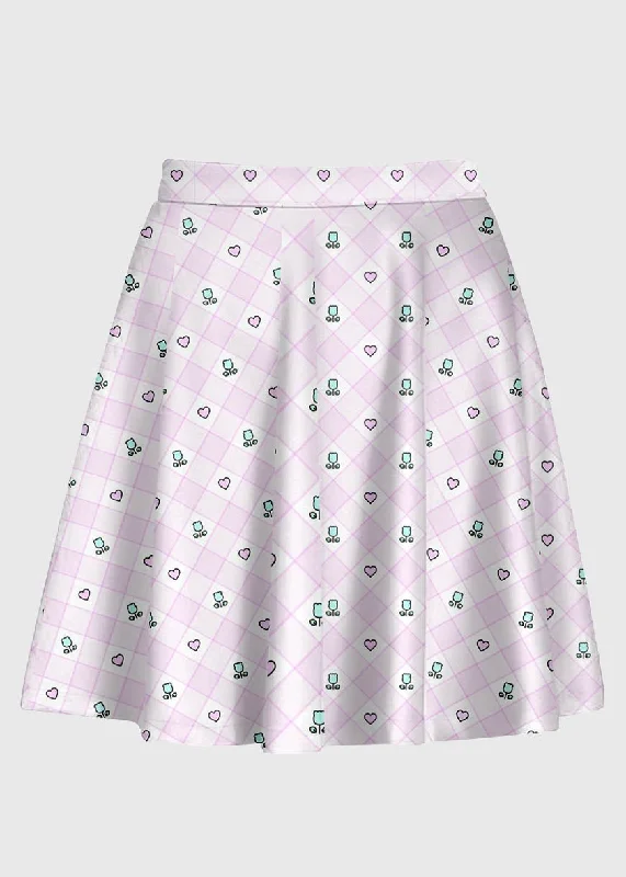 Flower Fairy Kei Kawaii Plaid Skirt linen skirt light