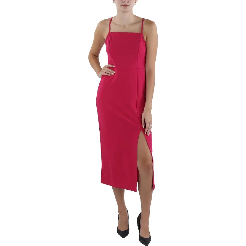 Womens Crepe Long Sheath Dress Cowl Neckline Elegant