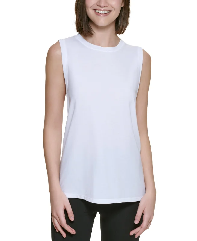 Calvin Klein Performance Women's Dropped Armhole Tank (White, L) peekaboo tank top