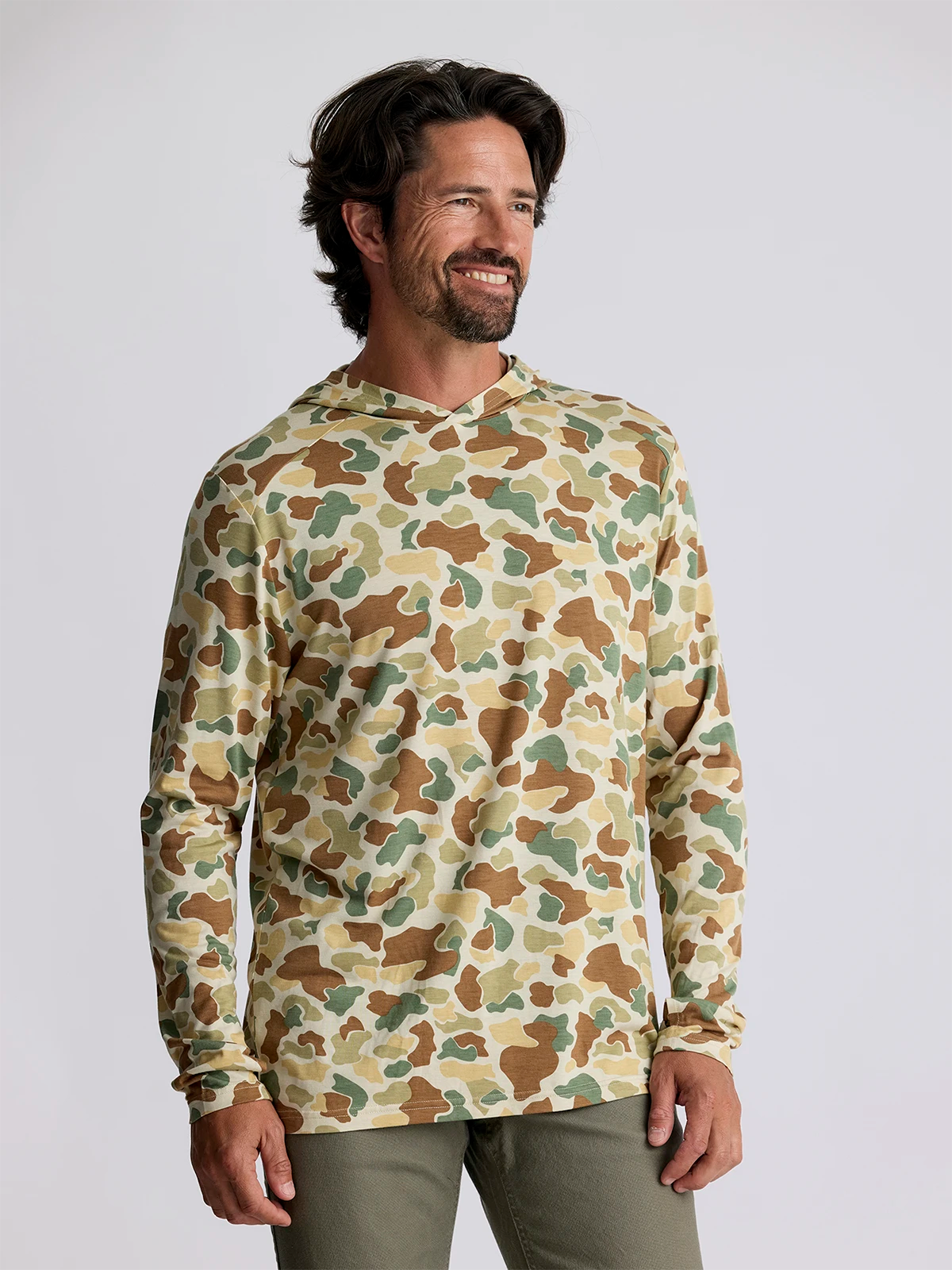 Men's Bamboo Shade Hoodie - Vintage Camo Hoodie with Crew Neck Simple Timeless