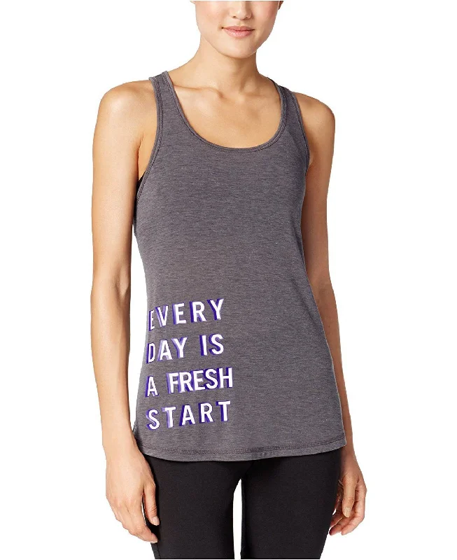 Ideology Women's Graphic Racerback Tank Top, Gray, L gym tank top