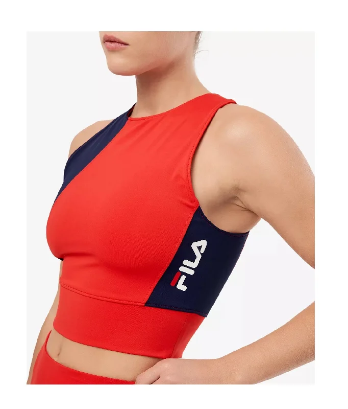 Fila Women's Millie Colorblocked Racerback Tank (Red/Navy, L) boho tank top