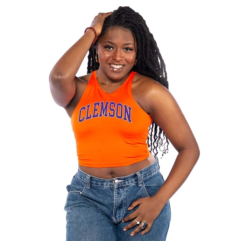 Clemson Arch First Down Cropped Tank vintage tank top