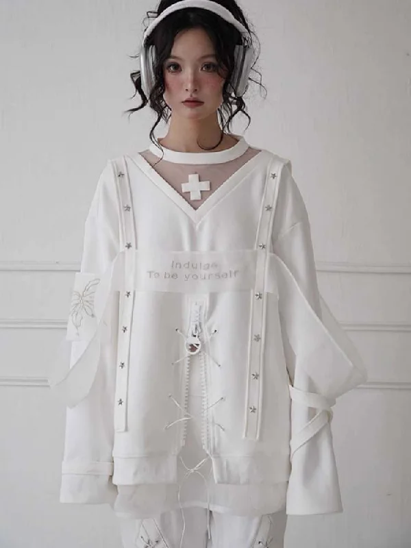 Niche Embroidered Fashionable Sweatshirt【s0000008141】 Hoodie with Bell Sleeves Flared Feminine Niche Embroidered Fashionable Sweatshirt【s0000008141】 Hoodie with Bell Sleeves Flared Feminine