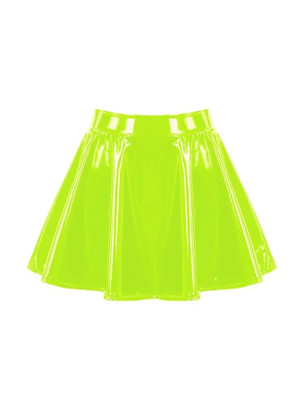 Womens Latex Rave Neon Mini Skirt lace skirt intricate