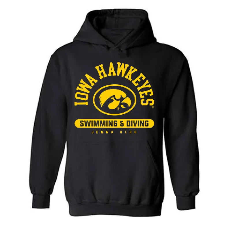 Iowa - NCAA Women's Swimming & Diving : Jenna Kerr - Classic Fashion Shersey Hooded Sweatshirt Hoodie with Side Slits Relaxed Casual Iowa - NCAA Women's Swimming & Diving : Jenna Kerr - Classic Fashion Shersey Hooded Sweatshirt Hoodie with Side Slits Relaxed Casual