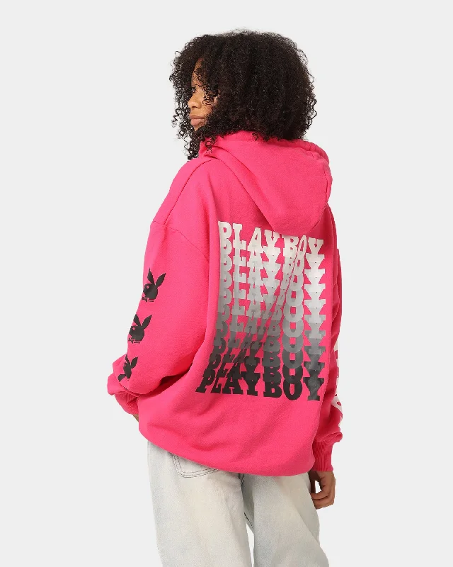 Playboy Stack Blend Hoodie Pink Hoodie with Lining Warm Insulated