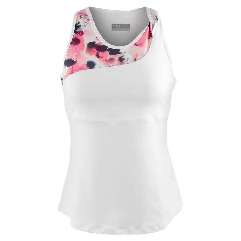 Lija Women's Hit Me With Your Best Shot Flash Tank - White silver tank top