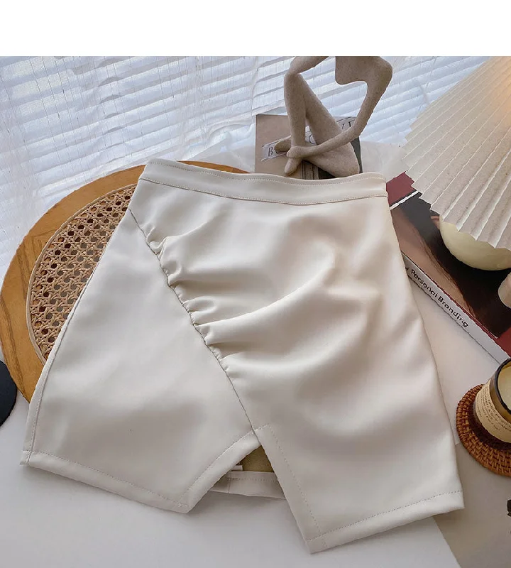 High waist pleated Hip Wrap slim design personalized A-line skirt 5563 linen skirt light High waist pleated Hip Wrap slim design personalized A-line skirt 5563 linen skirt light