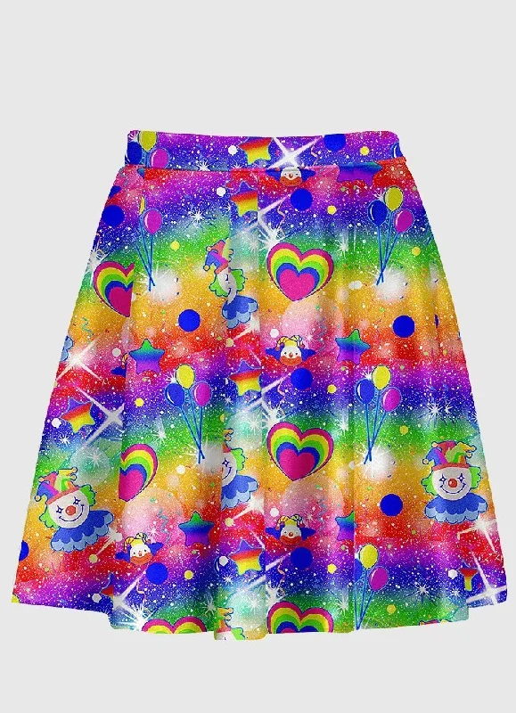 Clown Party Flare Skirt low waist skirt