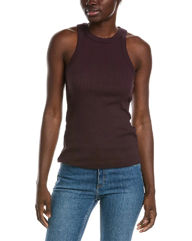 James Perse Cutaway Rib Tank rhinestone tank top
