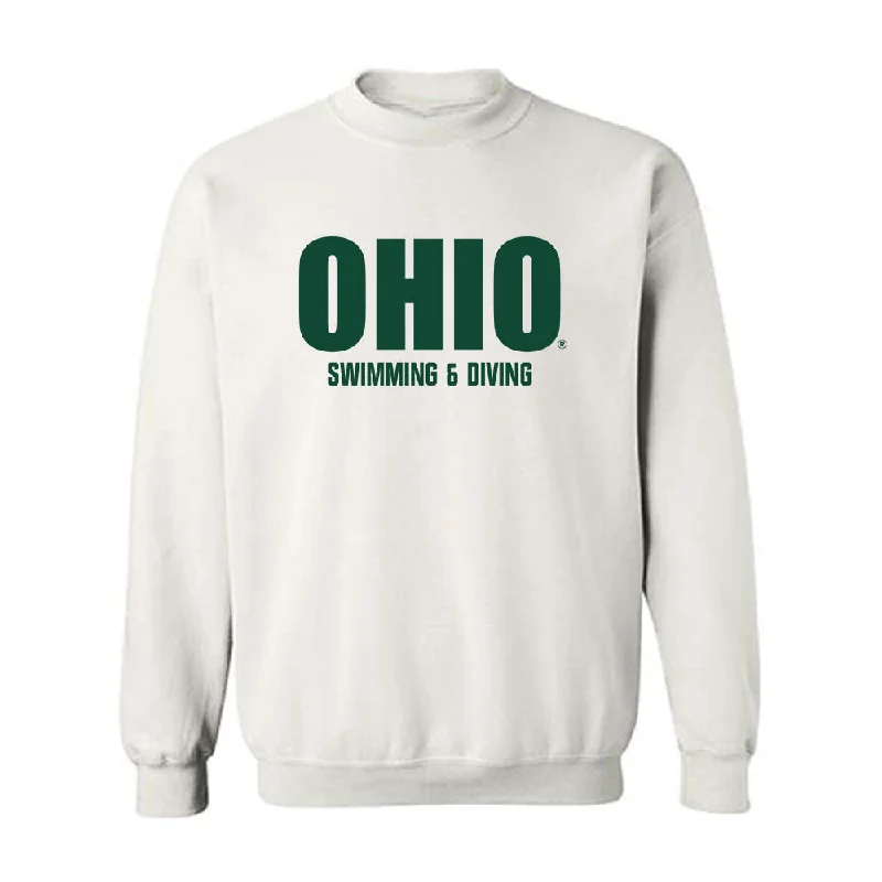 Ohio - NCAA Women's Swimming & Diving : Leah Guess - Sports Shersey Crewneck Sweatshirt Hoodie with Stripes Bold Sporty