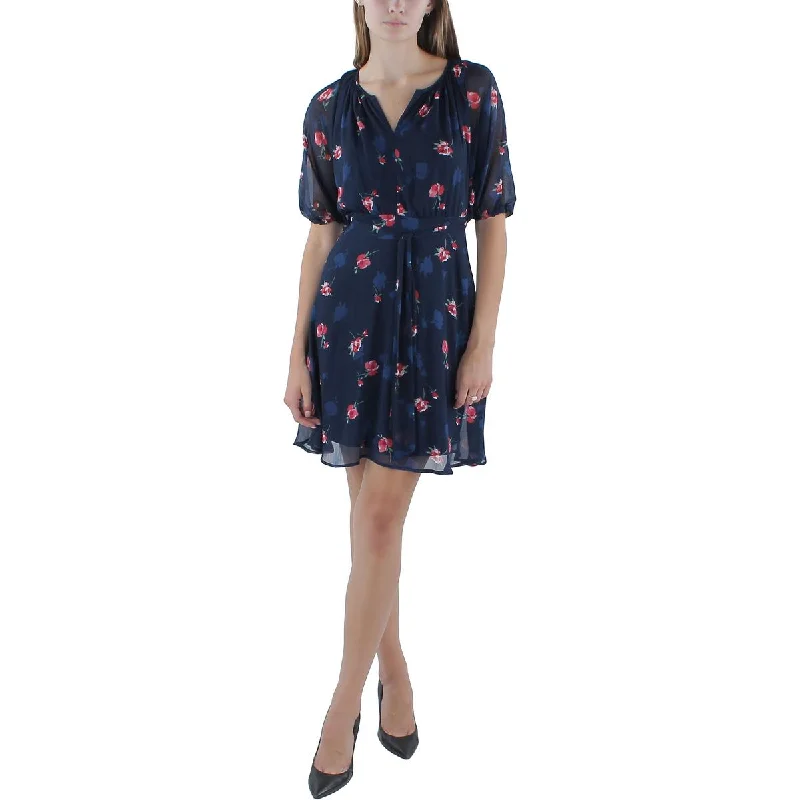 Petites Womens Polyester Fit & Flare Dress Tunics Floral girly