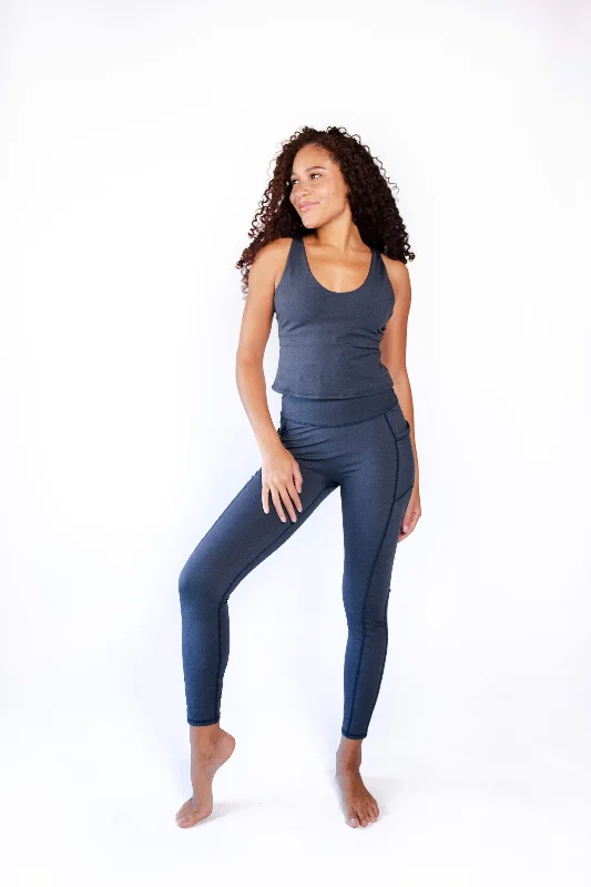 Vitality Tank in Navy Blue by Yoga Democracy athletic tank top