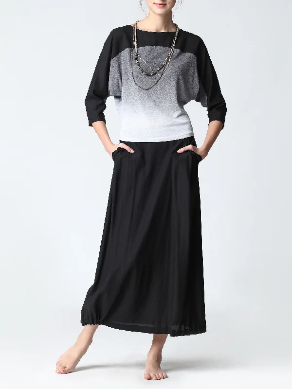 Gambiered Guangdong Silk Skirt linen skirt natural