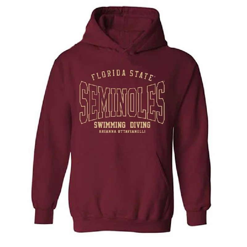 FSU - NCAA Women's Swimming & Diving : Arianna Ottavianelli - Classic Fashion Shersey Hooded Sweatshirt Hoodie with Full-Zip Functional Layering FSU - NCAA Women's Swimming & Diving : Arianna Ottavianelli - Classic Fashion Shersey Hooded Sweatshirt Hoodie with Full-Zip Functional Layering