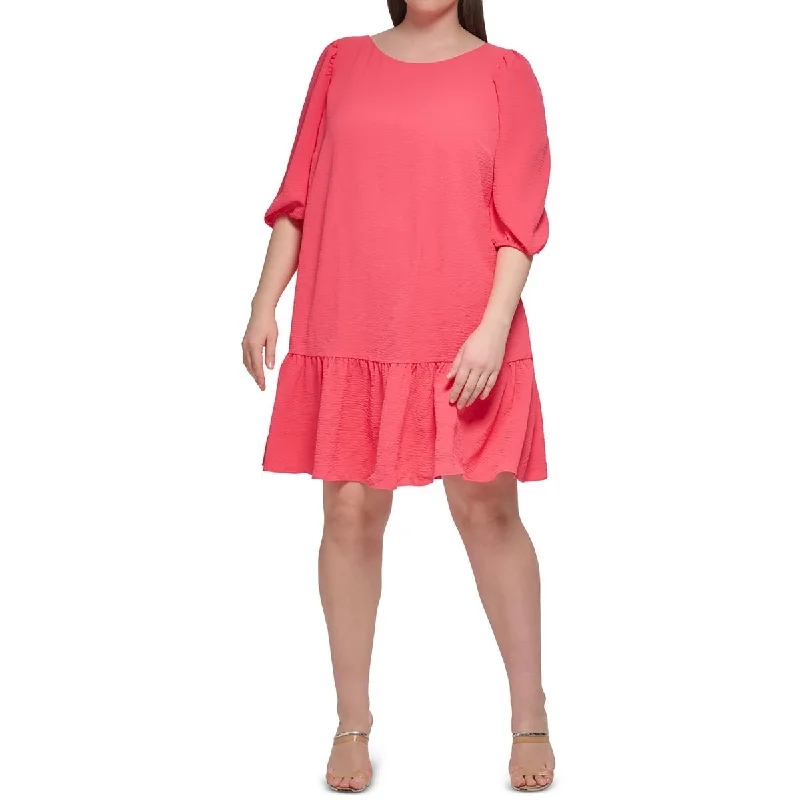 Plus Womens Daytime Knee-Length Shift Dress Tunics Trendy modern