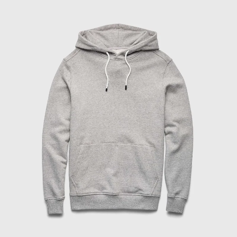 Marine French Terry Hoodie - Heather Grey Hoodie with Metallic Shiny Futuristic