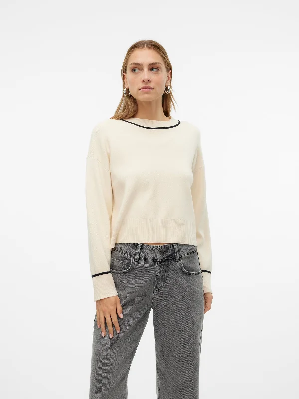 Γυναικεία μπλούζα πλεκτή VMSABA LS O-NECK CONTRAST PULLOVER LCS 10318077 | 10318077 Button Front Sweater Γυναικεία μπλούζα πλεκτή VMSABA LS O-NECK CONTRAST PULLOVER LCS 10318077 | 10318077 Button Front Sweater