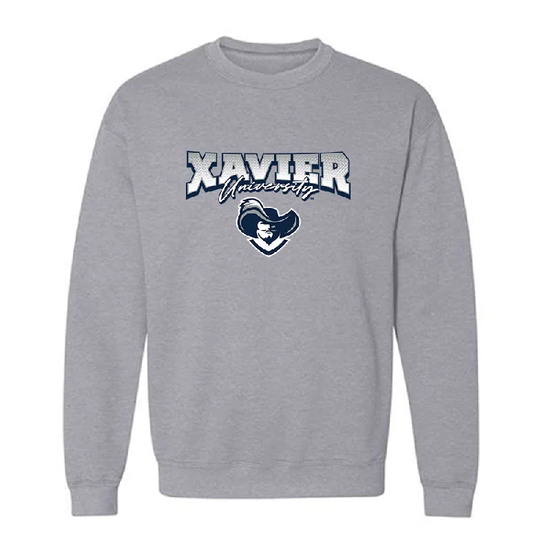 Xavier - NCAA Women's Swimming & Diving : Kali Fischer - Classic Shersey Crewneck Sweatshirt Hoodie with Hidden Zipper Minimalist Clean Xavier - NCAA Women's Swimming & Diving : Kali Fischer - Classic Shersey Crewneck Sweatshirt Hoodie with Hidden Zipper Minimalist Clean