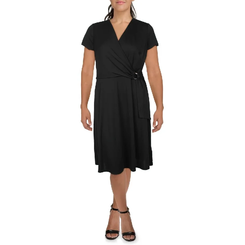 Womens Jersey Surplice Sheath Dress Tunics Stylish elegant